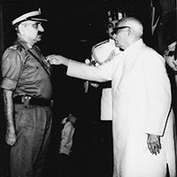 Brig. Hari Singh awarded A.V.S.M Medal by President of India V.V.Giri