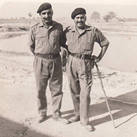 Brigadier Hari Singh outside Timmik's Den on 29th Oct 1965 at District Lahore, Pakistan