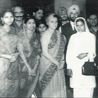 Brigadier Hari Singh with Prime Minister Indira Gandhi at Rashtrapati Bhawan in 1974